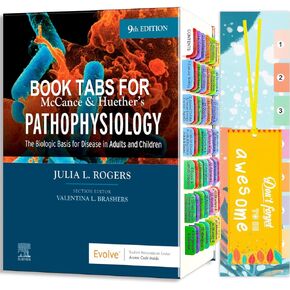 Index Tabs for McCance & Huether’s Pathophysiology: The Biologic Basis for Disease in Adults and Children 9th Edition, 84 Color Coded Laminated Tabs, 52 Chapter Tabs 32 Blank Tabs (Book not Included)
