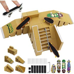 Finger Skateboards, Mini Fingerboard DIY set, Finger Toys Set, Fingerboard Ramp Set, Fingerboard Skate Set, Finger Skateboard Ramp Set, Finger Skatepark Kit, Kids’ Toy for Boys and Girls