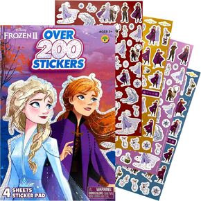 Disney Frozen 2 Elsa and Anna Sticker Book Over 200+ - Perfect for Gifts, Party Favor, Goodies, Reward, Scrapbooking, Stocking Stuffer, Children Craft, Classroom, School for Kids Girls, Boys, Toddlers