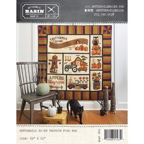 Buttermilk Basin Pumpkin Farm BOM - by Buttermilk Basin - Wool Quilt Pattern - BMB 1849-63" x 63"
