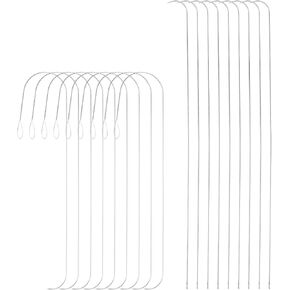 HARFINGTON 6pcs Bead Spinner Needles 0.6mm 0.7mm Dia Large Eye Curved Beading Needle Stainless Steel Embroidery Sewing Needles