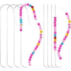 8 PCS Beading Needles 5.5 Inch Stainless Steel Beading Needles Clip-Style Beading Needles for Bead Spinner String Beads Needles for Jewelry Making, Beading Bracelets, Necklaces