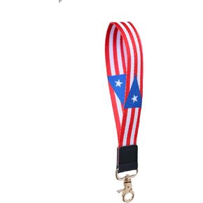 Puerto Rico Puerto Rican people Key Flag,Country Wristlet Strap Lanyard Keychain Holder with Key Ring Cell Phone lanyards Key Chain Holder,Be Used for Car ID Backpacks Luggage Motorcycles,Gifts - EDC.