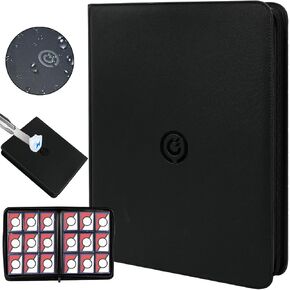 Premium Military Grade Waterproofing Card Binder for Cards, Portable Card Collector Binder Album Holder Book Fits 288 Cards with 16 Sleeves, Trading Card Display High Storage Carrying Case -Black