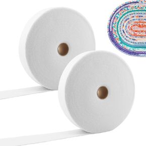 2 Roll Jelly-Roll Batting Strip 2-1/4 Inch or 2-1/2 Inch Cotton Blend Fleece Batting, Total 100 Yards for Jelly-Roll Rugs, Throw Rugs, Braided Rug(Size:6.4cm/2-1/2 Inch)