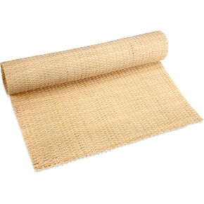 Cane Rattan Webbing Roll, 3.28ft x 15.7inch Woven Open Rattan Mesh Natural Rattan Webbing for Caning Projects Wide Rattan for DIY Crafts Cabinet Chair Furniture (No Hollow)