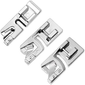 3 Pcs Hemming Foot Kit, Sewing Feet Kit, Rolled Hem Presser Foot Sewing Machine Foot Suitable for Household Multi-Function Sewing Machines 3 mm, 4 mm, and 6 mm