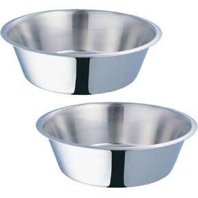 Stainless Steel Dog Bowls for Cats & Small Medium Breeds Dogs - 8 Oz Feeding Dish Food and Water Feeder - Multi Purpose Pet Bowl Pack 2