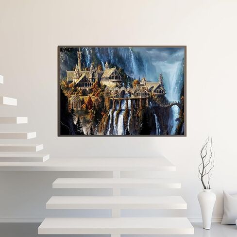 مجموعات الرسم الماسي 5D للمبتدئين للبالغين ، مجموعة فنون فورست فورست شلال الماس ، DIY الكامل جولة الحفر الماس أطقم الفن الأحجار الكريمة للبالغين ، ديكور الجدار المنزلي 15.7x11.8 بوصة in Kuwait