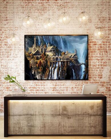 مجموعات الرسم الماسي 5D للمبتدئين للبالغين ، مجموعة فنون فورست فورست شلال الماس ، DIY الكامل جولة الحفر الماس أطقم الفن الأحجار الكريمة للبالغين ، ديكور الجدار المنزلي 15.7x11.8 بوصة in Kuwait