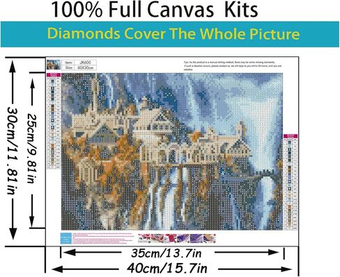 مجموعات الرسم الماسي 5D للمبتدئين للبالغين ، مجموعة فنون فورست فورست شلال الماس ، DIY الكامل جولة الحفر الماس أطقم الفن الأحجار الكريمة للبالغين ، ديكور الجدار المنزلي 15.7x11.8 بوصة in Kuwait