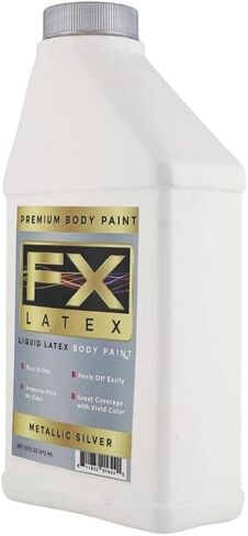 LiveLy LaTex - طلاء الوجه والجسم ، خالي من الأمونيا ، سهلة وإيقاف ، مكياج تأثيري ، إنشاء وحش احترافي ، Zombie Arts 16 أونصة (الفضة المعدنية) in Kuwait
