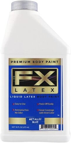 LiveLy LaTex - طلاء الوجه والجسم ، خالي من الأمونيا ، سهلة وإيقاف ، مكياج تأثيري ، إنشاء وحش احترافي ، Zombie Arts 16 أونصة (الفضة المعدنية) in Kuwait