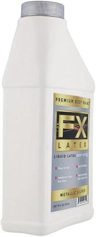 LiveLy LaTex - طلاء الوجه والجسم ، خالي من الأمونيا ، سهلة وإيقاف ، مكياج تأثيري ، إنشاء وحش احترافي ، Zombie Arts 16 أونصة (الفضة المعدنية) in Kuwait