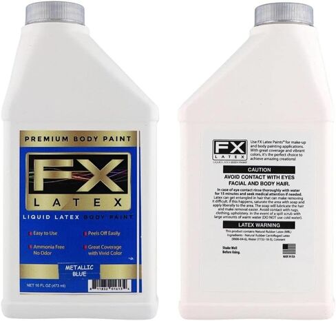 LiveLy LaTex - طلاء الوجه والجسم ، خالي من الأمونيا ، سهلة وإيقاف ، مكياج تأثيري ، إنشاء وحش احترافي ، Zombie Arts 16 أونصة (الفضة المعدنية) in Kuwait