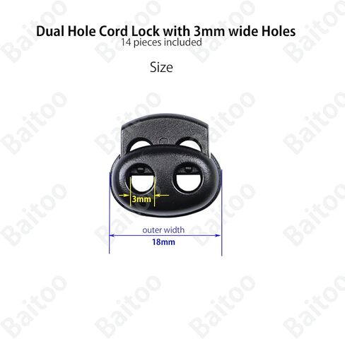 Toggles for Drawstrings,Double and Single Hole Spring Cord Locks Toggles Cord Plastic Ends Stopper for Paracord Rope in Saudi Arabia