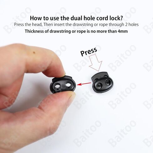 Toggles for Drawstrings,Double and Single Hole Spring Cord Locks Toggles Cord Plastic Ends Stopper for Paracord Rope in Saudi Arabia