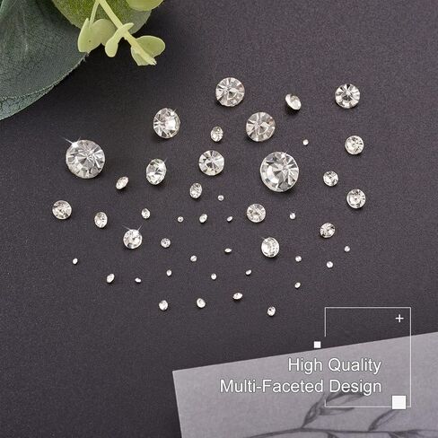 Craftdady 2600Pcs Faceted Glass Rhinestone 7 Sizes Pointed Back Crystal Diamante Gems Faceted Cabochons for Nail Arts Decoration Jewelry Making Wedding Bouquet in Saudi Arabia