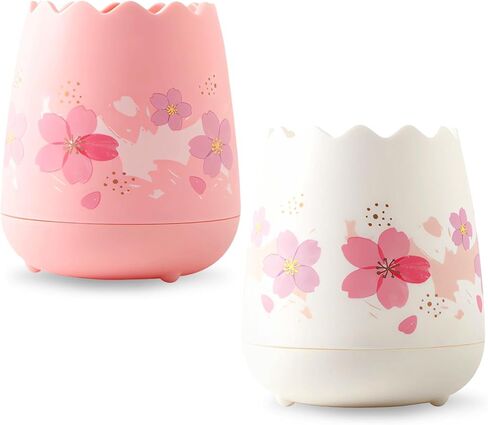 حامل القلم M & G Pen Pency Pencil Pencil For Desk ، Sakura Pencil Cup Marker Holder Makeup Brush Holders ، منظم ملحقات المكتب لمدرسة Office School 1 Pack (أبيض أو وردي) in Kuwait