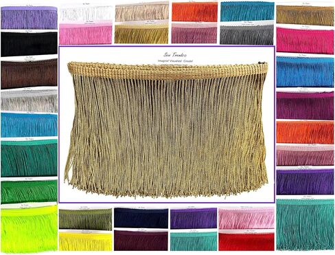 Beautiful 10 Yards of 4"" Long Chainette Fringe Thread Yarn Tassel Trim Braid Fringe for Crafts Sewing and Decor-Green in Saudi Arabia