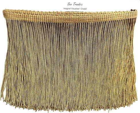 Beautiful 10 Yards of 4"" Long Chainette Fringe Thread Yarn Tassel Trim Braid Fringe for Crafts Sewing and Decor-Green in Saudi Arabia
