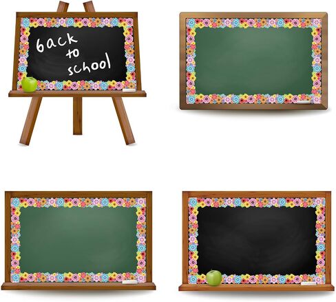 Whaline 32.8ft Wildflowers Bulletin Board Borders Colorful Flower Die-Cut Rolled Border Trim for Spring Classroom Office Chalkboard Decoration in Saudi Arabia