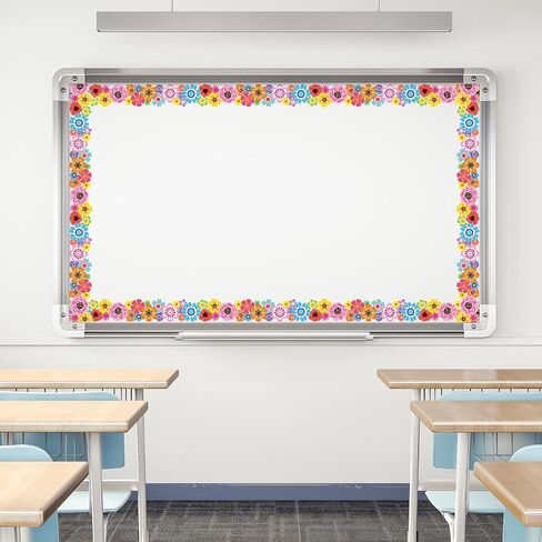 Whaline 32.8ft Wildflowers Bulletin Board Borders Colorful Flower Die-Cut Rolled Border Trim for Spring Classroom Office Chalkboard Decoration in Saudi Arabia