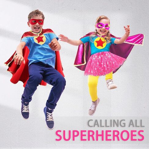 iROLEWIN Superhero Capes for Kids Superhero Costumes for Girls Toddler Princess Dress-Up Big Sister Gifts Christmas Party Toy in Kuwait
