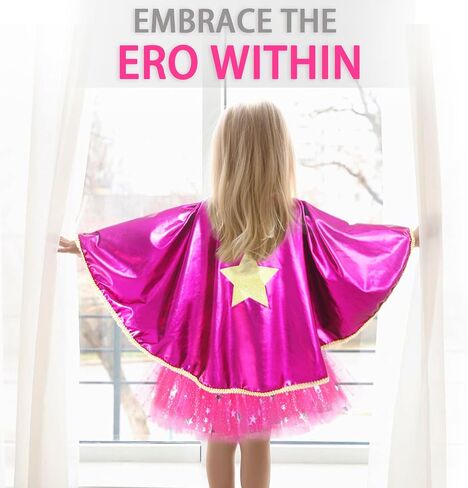 iROLEWIN Superhero Capes for Kids Superhero Costumes for Girls Toddler Princess Dress-Up Big Sister Gifts Christmas Party Toy in Kuwait