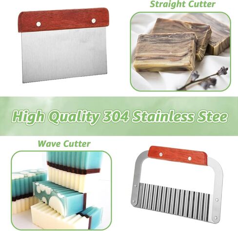 قالب صابون السيليكون للصابون يصنع قالب رغيف مستطيل 42 أوقية مع صناديق خشبية ، متموجة من الفولاذ المقاوم للصدأ وكاشطة مستقيمة لتصنيع الصابون الحرفية محلية الصنع ، وردي in Kuwait