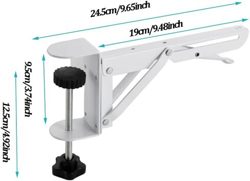 Desk Extender Clamp for DIY Custom Wooden Desk Extender Board (Board not Included), No-Punch Computer Keyboard Tray Clamp for Home or Office (Black) in Saudi Arabia