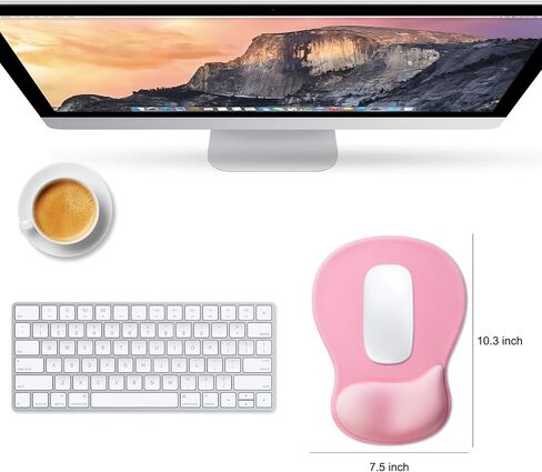 JIKIOU Gel Wrist Rest Mouse Pad Ergonomic Office Mousepad with Wrist Support-Non-Slip, Design Desk Accessories Mat for Home Game Decor School Office Wave (Pure Purple) in Saudi Arabia