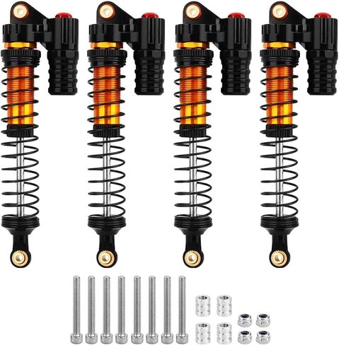 Aluminum Adjustable Piggyback Shock Absorber Oil Damper for Axial SCX10 Capra Wraith TRX4 TRX6 D90 1/10 RC Crawler Upgrade Parts (titanium, 120mm) in Kuwait
