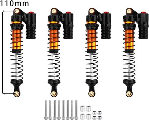 Aluminum Adjustable Piggyback Shock Absorber Oil Damper for Axial SCX10 Capra Wraith TRX4 TRX6 D90 1/10 RC Crawler Upgrade Parts (titanium, 120mm) in Kuwait