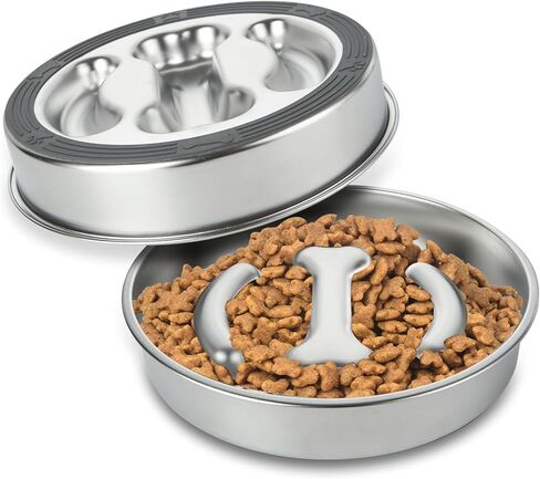 2 عبوة بطيئة مغذية الكلب أوعية الفولاذ المقاوم للصدأ وعاء الكلب بطيئة ، 3 أكواب المعادن غير قابلة للانزلاق الأوعية الأوعية الأوعية in Kuwait