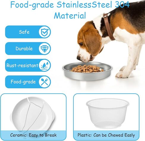 2 عبوة بطيئة مغذية الكلب أوعية الفولاذ المقاوم للصدأ وعاء الكلب بطيئة ، 3 أكواب المعادن غير قابلة للانزلاق الأوعية الأوعية الأوعية in Kuwait