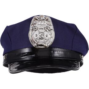 LOGOFUN Kids Police Hat Police Dress Up Hat Felt Policemen Caps Cosplay Party Costume Accessory (Silver)