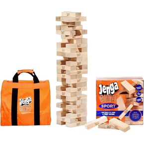 Jenga Limited-Time Edition Giant Sport, Amazon Exclusive Stacking Game with Tournament Chart & Travel Bag, Party Game for Kids & Adults, Stacks to 4 Feet