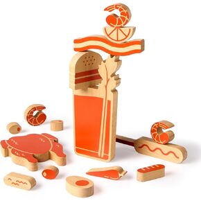 Brass Monkey Loaded Bloody Mary – Balance Game Includes 10 Ridiculous Garnish Shaped Wooden Pieces to Stack, 2+ Players