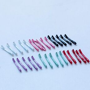 Tiny Doll Hair Pins Doll Craft Supplies Mini Metal Hair Clip 15mm, 6 Color Mix ,120 Pieces, for DIY Doll Projects, Crafts, Hair Accessories