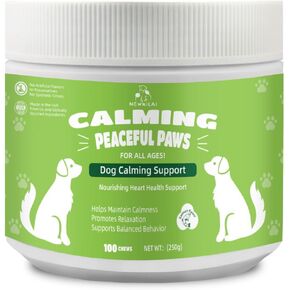 Calming Chews for Dogs with Natural Melatonin: Natural Puppy Melatonin Anxiety Relief for Thunderstorms, Fireworks and Separation Vet Approved Soft Treats Grain-Free & Non-GMO