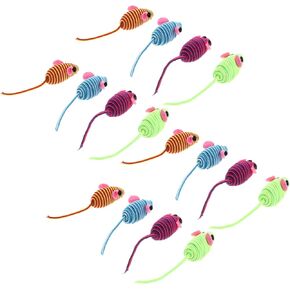 Scicalife Elastic Rope Mouse Toys, Mouse Cat Playing Props, Cat Teaser Interactive Toy Colorful Mouse Toys(Random Color 12pcs)