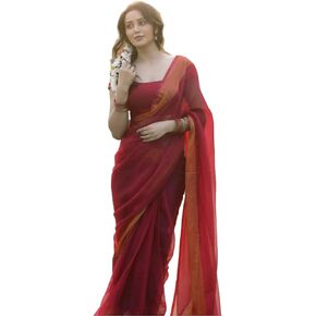 Ready to wear saree one min ready saree Pre draped pre-stitched saree with Unstitched Blouse