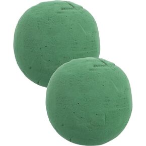 KALLORY Floral Foam Spheres, 2pcs DIY Round Flower Foam Ball Flower Mud Flower Arrangement Sponge Spheres Blocks for Wedding Party Florist Supply, 12x12cm