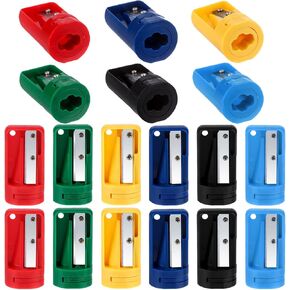 18 Pcs Carpenter Pencil Sharpener Compact Manual Carpenter Pencil Sharpener Portable Woodwork Pencil Cutter Heavy Duty Construction Pencil Sharpening Tool for Woodworking Travel School Office