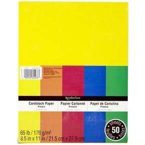 Recollections Cardstock Paper, 8 1/2 X 11 Primary Colors - 50 Sheets