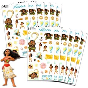 Disney Moana Party Favors for Boys & Girls Bundle ~ 12 Pack Moana Sticker Sheets for Kids Birthday Party Goodie Bags | Moana Party Supplies Set