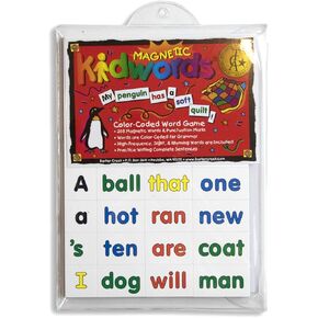 Barker Creek Learning Magnets ، Kidwords ، للأطفال ، كلمات عالية التردد مشفرة بالألوان لأجزاء من علامات الكلام + علامات الترقيم (2600)