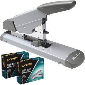 The Mega Deals Heavy Duty Stapler - 160 Sheet Capacity, Alignment Guide - Includes 2,000 Heavy Duty Staples, Jam Free Desktop Stapling