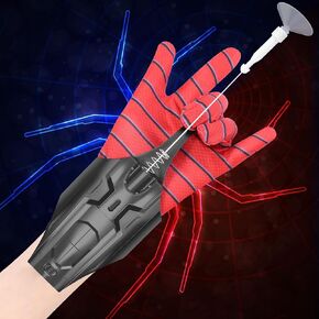 Spider Web Shooter Toy 2.0 Upgrade ، Toy Silk Launcher Toy ، سلسلة قاذفة ويب واقعية واقعية ، لعبة قفازات الأدوات الرائعة للعب الأدوار الخارقة (Black)